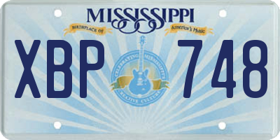 MS license plate XBP748