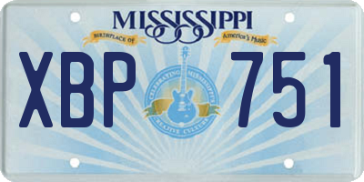 MS license plate XBP751