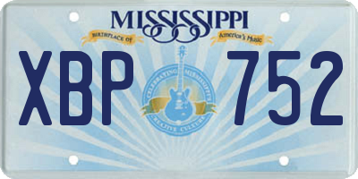 MS license plate XBP752
