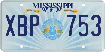 MS license plate XBP753