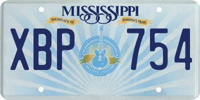 MS license plate XBP754