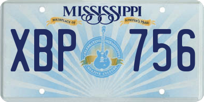 MS license plate XBP756