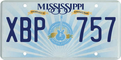 MS license plate XBP757