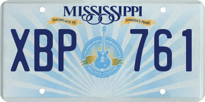 MS license plate XBP761