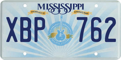 MS license plate XBP762