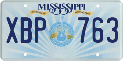 MS license plate XBP763