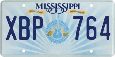 MS license plate XBP764