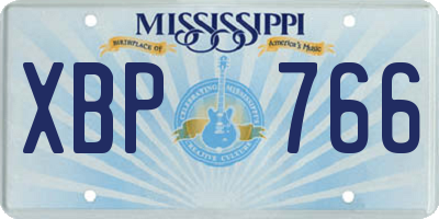 MS license plate XBP766