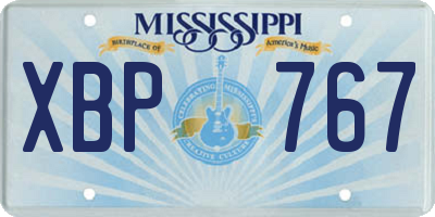 MS license plate XBP767