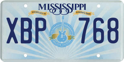 MS license plate XBP768
