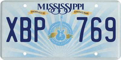 MS license plate XBP769