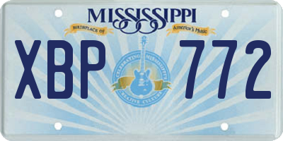 MS license plate XBP772