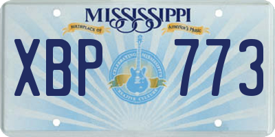 MS license plate XBP773