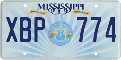 MS license plate XBP774