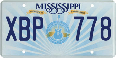 MS license plate XBP778
