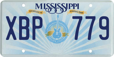 MS license plate XBP779