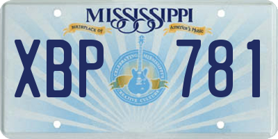 MS license plate XBP781