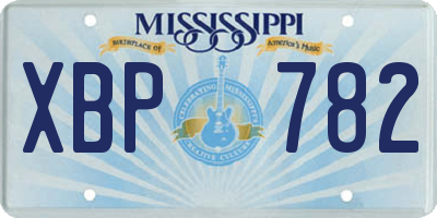 MS license plate XBP782