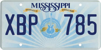 MS license plate XBP785