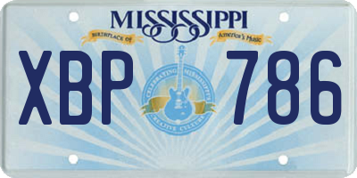 MS license plate XBP786