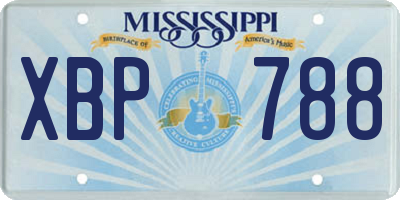 MS license plate XBP788