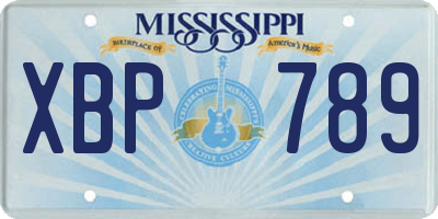 MS license plate XBP789