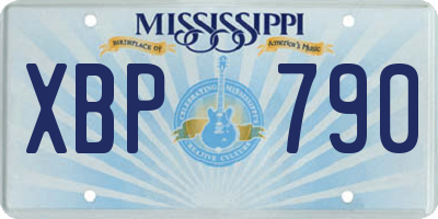 MS license plate XBP790