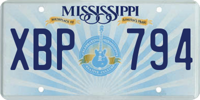 MS license plate XBP794