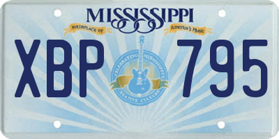MS license plate XBP795