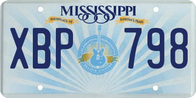 MS license plate XBP798