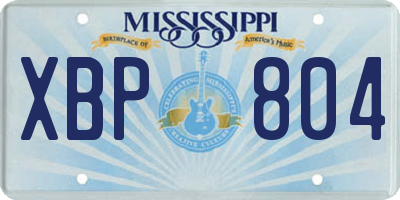 MS license plate XBP804