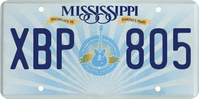 MS license plate XBP805