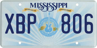 MS license plate XBP806