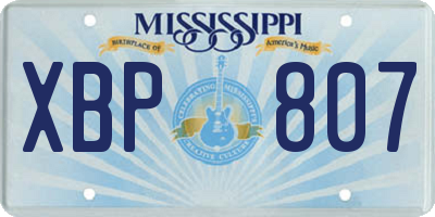 MS license plate XBP807