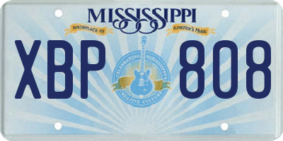 MS license plate XBP808