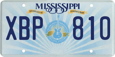 MS license plate XBP810