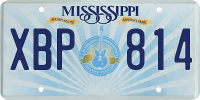 MS license plate XBP814