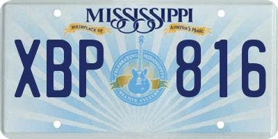 MS license plate XBP816