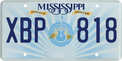 MS license plate XBP818