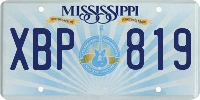 MS license plate XBP819