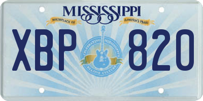 MS license plate XBP820