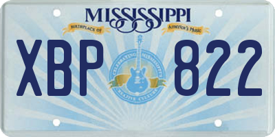 MS license plate XBP822