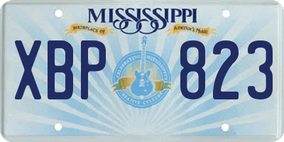 MS license plate XBP823