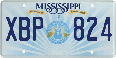 MS license plate XBP824