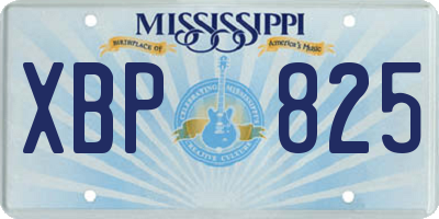 MS license plate XBP825