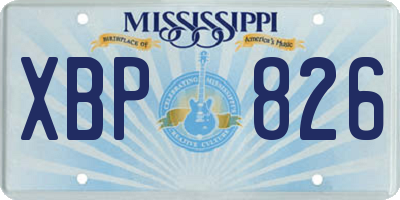 MS license plate XBP826