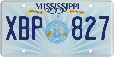 MS license plate XBP827