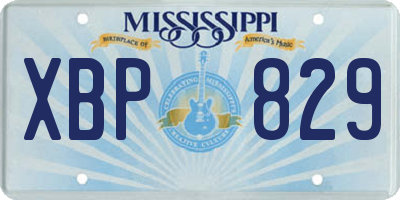 MS license plate XBP829