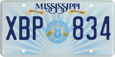 MS license plate XBP834