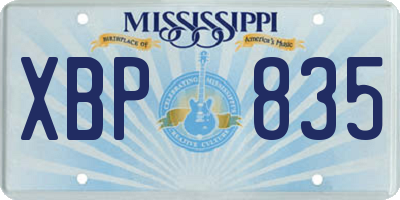 MS license plate XBP835